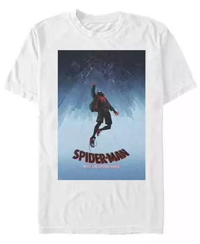 Футболка с коротким рукавом для мужчин Marvel Spider-Man Into The Spiderverse Up, Up, and Away Fifth Sun, белый