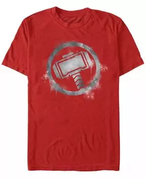 Футболка с коротким рукавом для мужчин Marvel Avengers Endgame Thor Spray Paint Logo Fifth Sun, красный