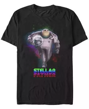 Футболка с коротким рукавом для мужчин Minions Illumination Despicable Me Gru Stellar Daddio Fifth Sun, черный