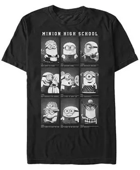 Футболка с коротким рукавом для мужчин с фотографиями из средней школы Minions Fifth Sun, черный