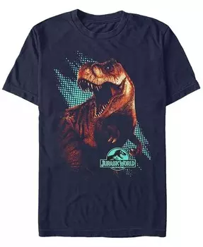 Футболка с коротким рукавом для мужчин с изображением экрана компьютера T. Rex из фильма «Мир Юрского периода» Fifth Sun, синий