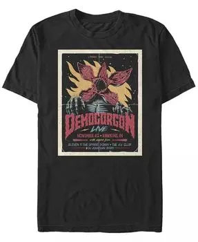 Футболка с коротким рукавом для мужчин с постером концерта Stranger Things Fifth Sun, черный