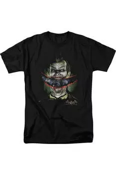 Футболка с коротким рукавом для взрослых Batman Arkham Asylum Crazy Lips Gildan, черный