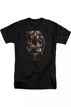 Футболка с коротким рукавом для взрослых Batman V Superman Three In Action / футболка Gildan, черный