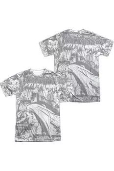 Футболка с коротким рукавом для взрослых Batman Bat Killers (принт спереди/сзади) из 100% полиэстера Gildan, белый