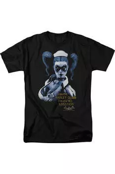 Футболка с коротким рукавом для взрослых Batman Arkham Asylum Arkham Harley Quinn Gildan, черный