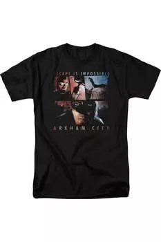 Футболка с коротким рукавом для взрослых Batman Arkham City Escape Is Impossible Gildan, черный