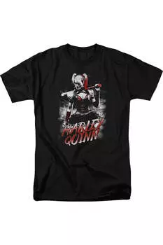 Футболка с коротким рукавом для взрослых Batman Arkham Knight Quinn City Gildan, черный