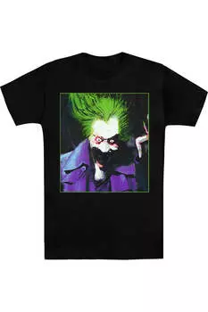 Футболка с коротким рукавом для взрослых Batman Arkham Asylum Joker Gildan, черный