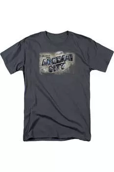 Футболка с коротким рукавом для взрослых Batman Arkham City Greetings From Arkham Gildan, цвет charcoal