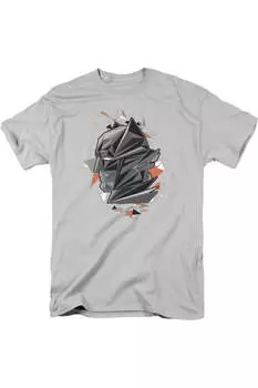 Футболка с коротким рукавом для взрослых Batman V Superman Bat Head Tech Gildan, серебряный