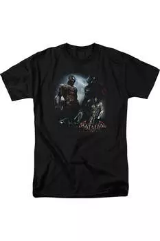 Футболка с коротким рукавом для взрослых Batman Arkham Knight Face Off Gildan, черный