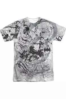 Футболка с коротким рукавом для взрослых «Бэтмен: История Темного рыцаря» из 100% полиэстера Gildan, белый