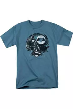 Футболка с коротким рукавом для взрослых «Бэтмен против Супермена, ожидание и защита» Gildan, цвет slate