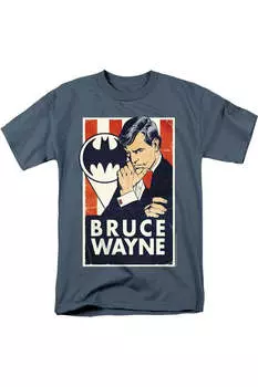 Футболка с коротким рукавом для взрослых «Бэтмен Уэйн для президента» Gildan, цвет slate