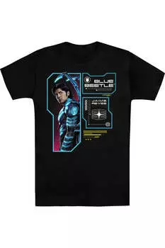 Футболка с коротким рукавом для взрослых Blue Beetle (2023) Data Read Out Gildan, черный