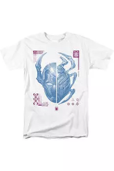 Футболка с коротким рукавом для взрослых Blue Beetle (2023) Split Beetle Gildan, белый