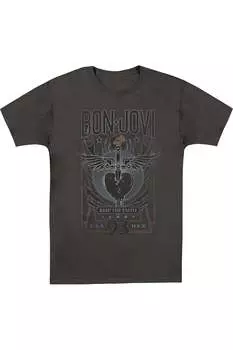 Футболка с коротким рукавом для взрослых Bon Jovi Keep The Faith Gildan, цвет charcoal