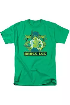 Футболка с коротким рукавом для взрослых Bruce Lee Double Dragons Gildan, цвет kelly green