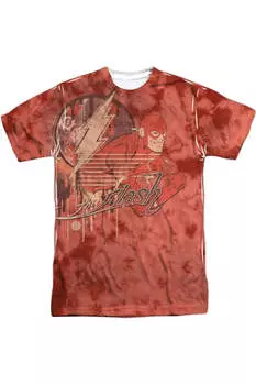 Футболка с коротким рукавом для взрослых DC Comics Flash Charge Ahead из 100% полиэстера Gildan, белый