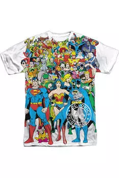 Футболка с коротким рукавом для взрослых DC Comics Original Universe 100% полиэстер Crew Gildan, белый