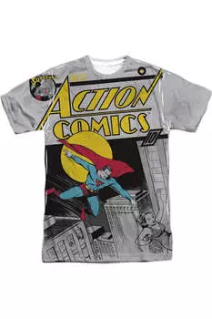 Футболка с коротким рукавом для взрослых DC Comics Superman No. 23 из 100% полиэстера Gildan, белый