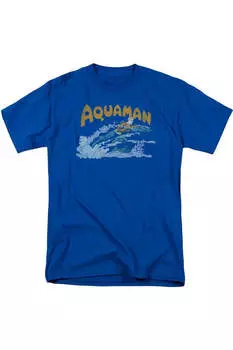 Футболка с коротким рукавом для взрослых DC Comics Aquaman Swim Gildan, синий