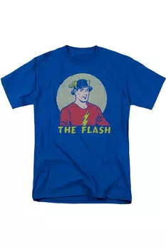 Футболка с коротким рукавом для взрослых DC Comics Flash Faded Circle Gildan, синий