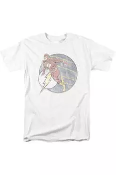 Футболка с коротким рукавом для взрослых DC Comics Flash Retro Flash Iron On Gildan, белый