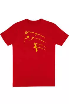 Футболка с коротким рукавом для взрослых DC Comics Flash Flash Min Gildan, красный