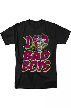Футболка с коротким рукавом для взрослых DC Comics I Heart Bad Boys Gildan, черный