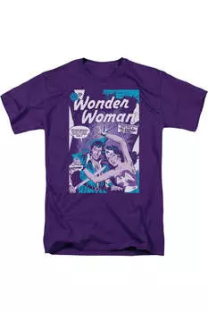 Футболка с коротким рукавом для взрослых DC Comics Human Shield Gildan, фиолетовый