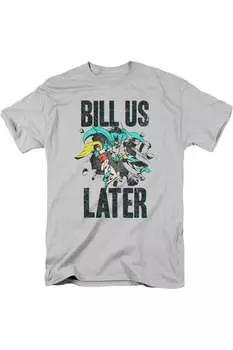 Футболка с коротким рукавом для взрослых DC Comics Bill Us Later Gildan, серебряный