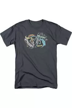 Футболка с коротким рукавом для взрослых DC Comics Action Duo Gildan, цвет charcoal