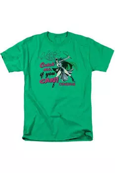 Футболка с коротким рукавом для взрослых DC Comics Catch Me Gildan, цвет kelly green