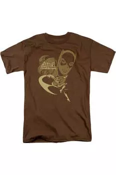 Футболка с коротким рукавом для взрослых DC Comics Flying Batgirl Gildan, цвет coffee