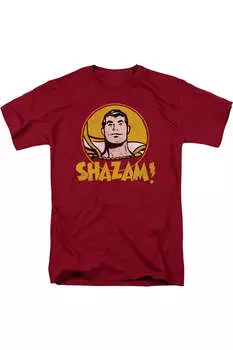 Футболка с коротким рукавом для взрослых DC Comics Shazam Circle Gildan, цвет cardinal