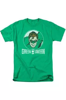 Футболка с коротким рукавом для взрослых DC Comics Lantern Circle Gildan, цвет kelly green
