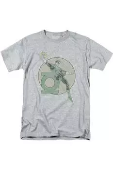 Футболка с коротким рукавом для взрослых DC Comics Retro Lantern Iron On Gildan, цвет athletic heather