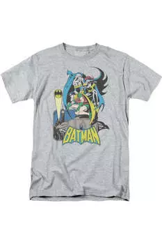 Футболка с коротким рукавом для взрослых DC Comics Batman Heroic Trio Gildan, цвет athletic heather