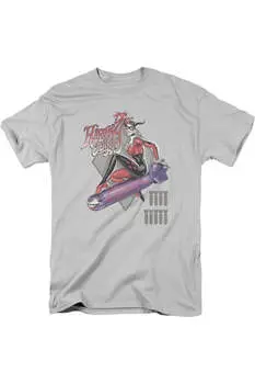 Футболка с коротким рукавом для взрослых DC Comics Harleys The Bomb Gildan, серебряный