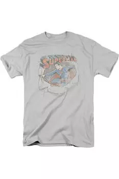 Футболка с коротким рукавом для взрослых DC Comics Ripping Steel Gildan, серебряный