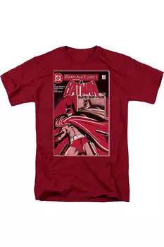 Футболка с коротким рукавом для взрослых DC Comics Wanted Bat Gildan, цвет cardinal