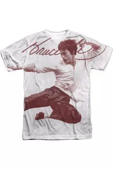 Футболка с коротким рукавом для взрослых из полиэстера Bruce Lee Expectations Gildan, белый