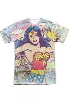 Футболка с коротким рукавом для взрослых из полиэстера DC Comics Hometown Girl Gildan, белый