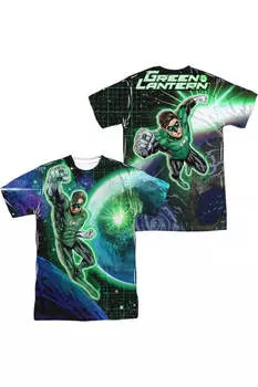 Футболка с коротким рукавом для взрослых из полиэстера DC Comics Gl In Space (принт спереди/сзади) Gildan, белый