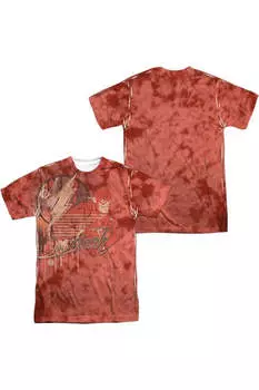 Футболка с коротким рукавом для взрослых из 100% полиэстера DC Comics Flash Charge Ahead (принт спереди/сзади) Gildan, белый