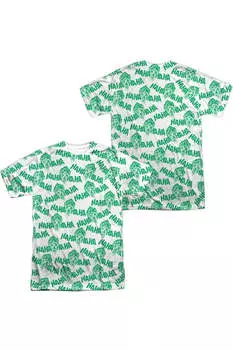 Футболка с коротким рукавом для взрослых из 100% полиэстера с принтом «Бэтмен смеется над тобой» (спереди/сзади) Gildan, белый