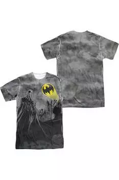 Футболка с коротким рукавом для взрослых из 100% полиэстера «Бэтмен, услышь зов» (принт спереди/сзади) Gildan, белый