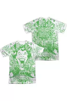 Футболка с коротким рукавом для взрослых из 100% полиэстера Batman Joker In The Wild (принт спереди/сзади) Gildan, белый